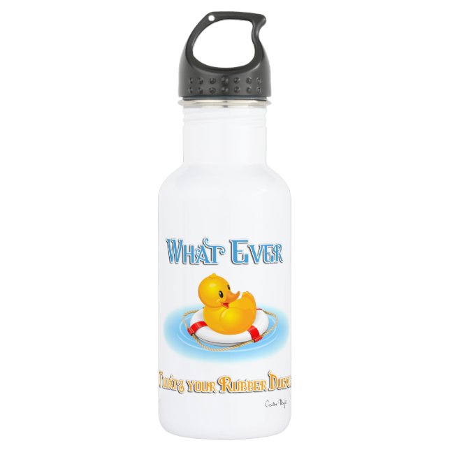Botella De Agua Lo que sea que flote tu duckie de goma (Anverso)