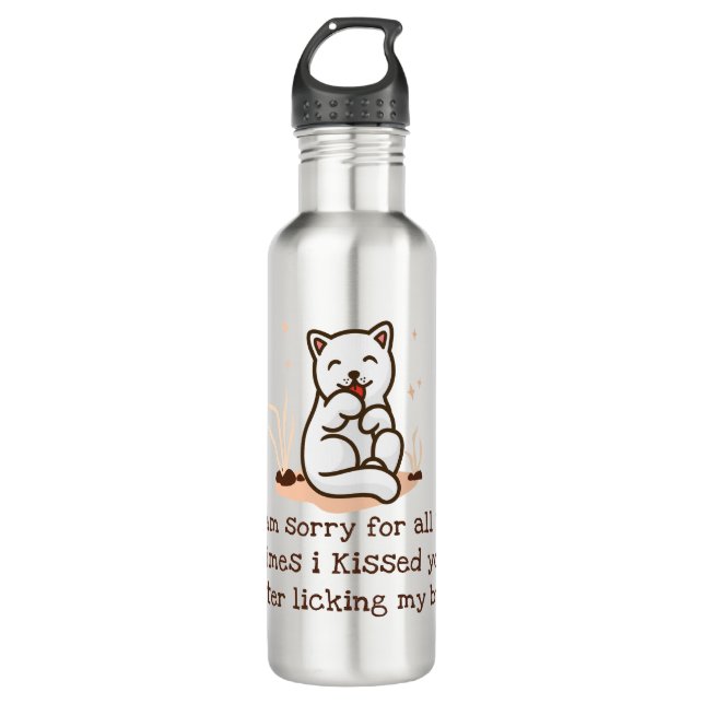 Botella De Agua Lo Siento, Te Besé Después De Perder Mi Toro. (Anverso)