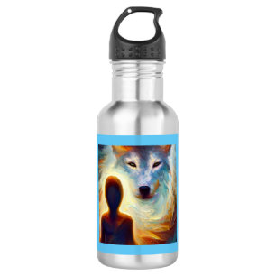 Botella De Agua Lobo animal espiritual 3