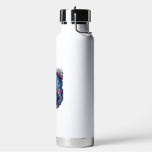 Botella De Agua Lobo Ciberpunk Libertad Futuro Patriótico Ai Liber