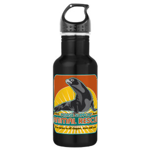 Botella De Agua Lobo marino animal del rescate