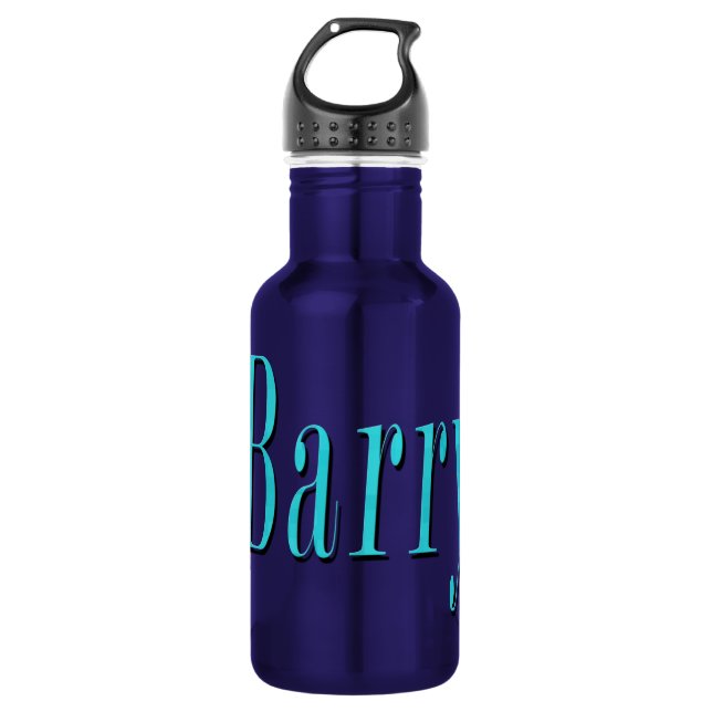 Botella De Agua Logo Blue Barry Name, (Anverso)
