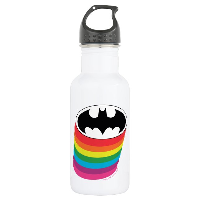 Botella De Agua Logo de arco iris en capas de Batman (Anverso)