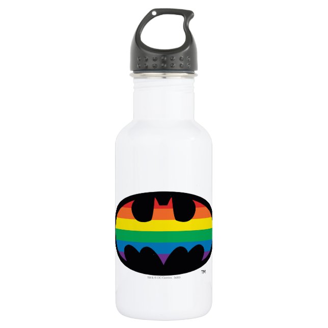 Botella De Agua Logo de Batman Rainbow (Anverso)