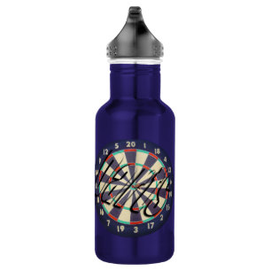 Botella De Agua Logo de Dartboard y Darts,
