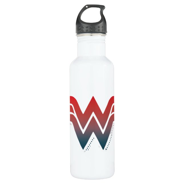 Botella De Agua Logo de gradiente rojo de mujer maravilla (Anverso)