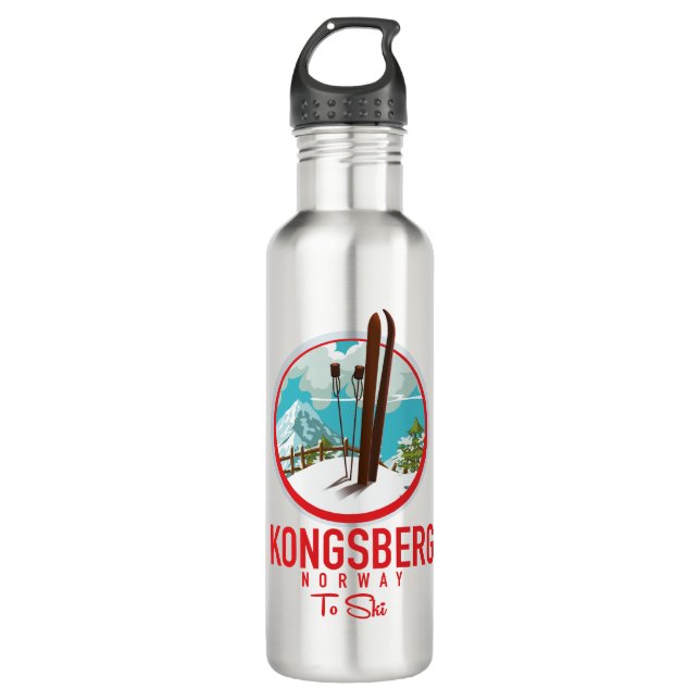Botella De Agua Logo de Kongsberg Noruega Ski (Anverso)