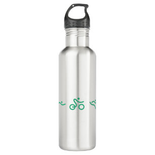 Botella De Agua Logo de Triathlon Green