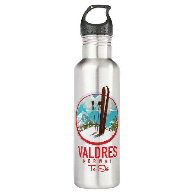 Botella De Agua Logo de Valdres Noruega Ski (Anverso)