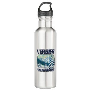 Botella De Agua Logo de Verbier Suiza Snowboard Travel