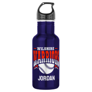 Botella De Agua Logo de Wilshire Warriors White Baseball