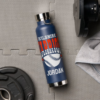 Botella De Agua Logo de Wilshire Warriors White Baseball