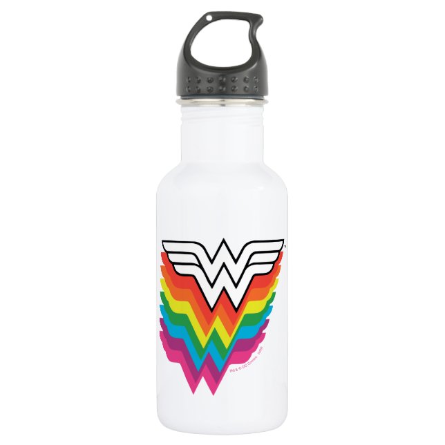 Botella De Agua Logo del arco iris de mujer maravilla (Anverso)
