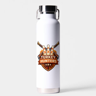 Botella De Agua Logo del equipo de bolos Turkey Hunters