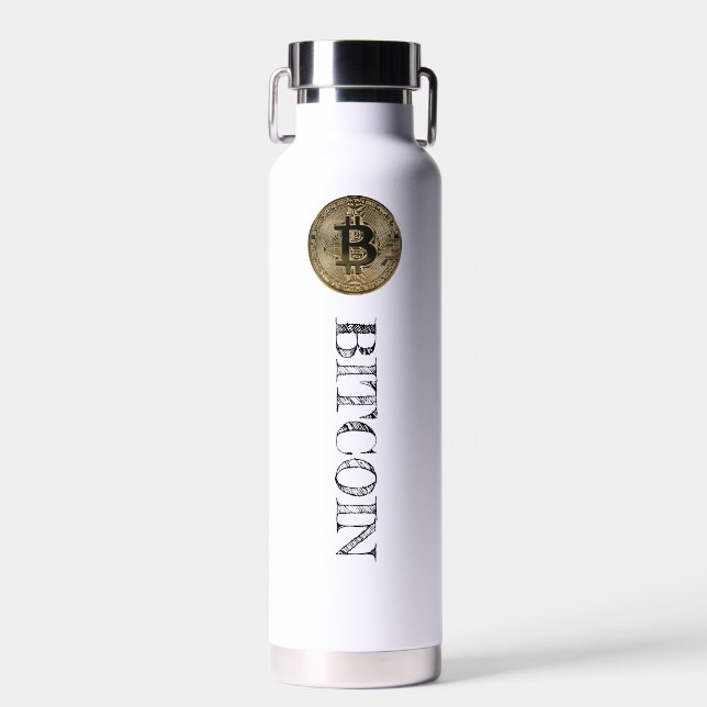 Botella De Agua Logo digital de criptografía de Bitcoin BTC (Delantero)