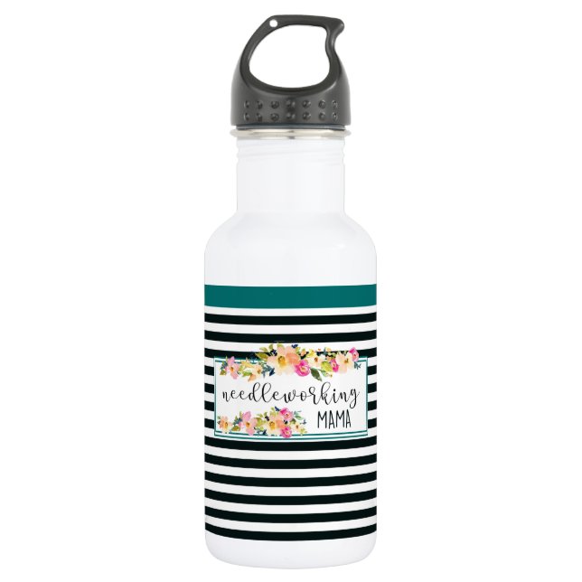 Botella De Agua Logo Personalizado Needlework Mama Modern (Anverso)