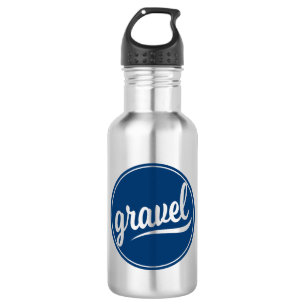 Botella De Agua Logotipo azul de ciclo de grava