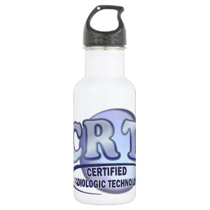 BOTELLA DE AGUA LOGOTIPO CERTIFICADO CRT DEL AZUL DEL TECNÓLOGO
