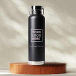 Botella De Agua Logotipo comercial de la empresa Negro personaliza<br><div class="desc">Añada su logotipo y texto a esta botella de agua negra con logotipo Personalizado. ¡Esta botella de agua aspirada de cobre de la compañía del logo comercial es una brisa para editar! ¡Envíame un mensaje con cualquier pregunta! Sin recargo por impresión a todo color y sin cantidad mínima.</div>
