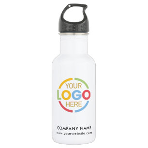 Botella De Agua Logotipo comercial de la moderna Black White Corpo