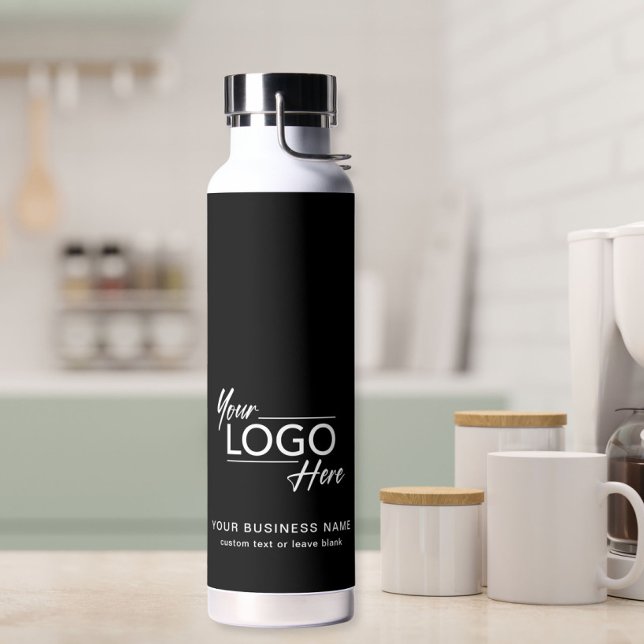 Botella De Agua Logotipo comercial moderno negro (Subido por el creador)