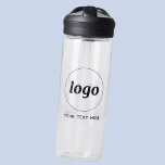 Botella De Agua Logotipo con promoción de marca comercial de texto<br><div class="desc">Añade tu propio logotipo y elección de texto a este diseño. Eliminar el texto si lo prefiere. Minimalista y profesional para promover la lealtad de marca. Excelente para la marca de empleados,  o como producto promocional para sus clientes y clientes.</div>