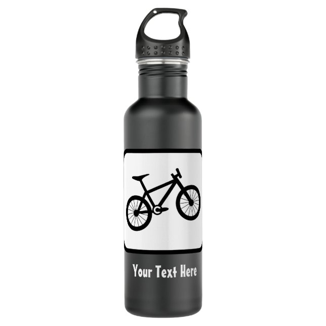 Botella De Agua Logotipo de ciclismo de montaña — Personalizable (Anverso)