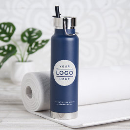 Botella De Agua Logotipo de círculo blanco de la Marina con marca 