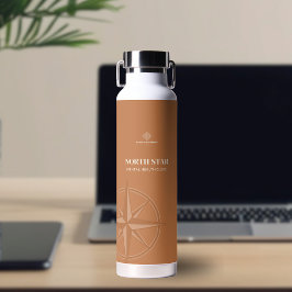 Botella De Agua Logotipo de Compass Mental Health en ámbar cálido