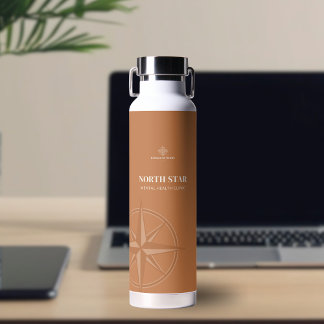 Botella De Agua Logotipo de Compass Mental Health en ámbar cálido