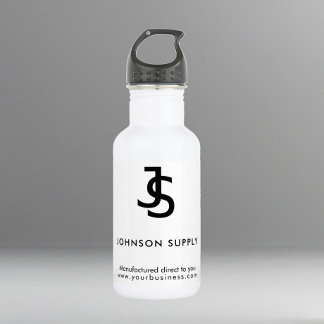 Botella De Agua Logotipo de empresa personalizado de negocios blan