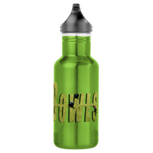 Botella De Agua Logotipo de los bolos de hierba verde,