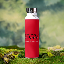 Botella De Agua Logotipo de Monograma de 3 letras Rojo Moderno Emp