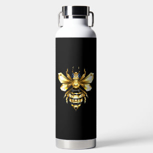 Botella De Agua Logotipo de Relieve metalizado dorado falso poligo