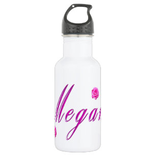 Botella De Agua Logotipo del nombre de chica Megan,