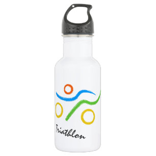 Botella De Agua Logotipo del Triathlon