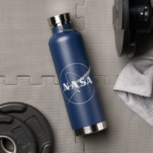 Botella De Agua Logotipo NASA de un solo color Noche cielo azul ai