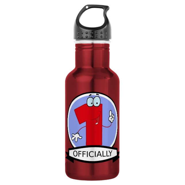 Botella De Agua Logotipo oficial de cumpleaños 1 (Anverso)