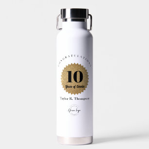 Botella De Agua Logotipo personalizado Premio de 10 años de servic