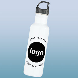 Botella De Agua Logotipo simple con negocio de texto