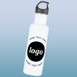 Botella De Agua Logotipo simple con negocio de texto<br><div class="desc">Añade tu propio logotipo y elección de texto a este diseño. Eliminar el texto superior o inferior si lo prefiere. Minimalista y profesional para promover la lealtad de marca. Excelente para la marca de empleados,  o como producto promocional para sus clientes y clientes.</div>
