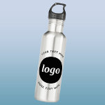 Botella De Agua Logotipo simple con negocio de texto<br><div class="desc">Añade tu propio logotipo y elección de texto a este diseño. Eliminar el texto superior o inferior si lo prefiere. Minimalista y profesional para promover la lealtad de marca. Excelente para la marca de empleados,  o como producto promocional para sus clientes y clientes.</div>