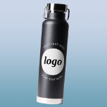 Botella De Agua Logotipo simple y negocio de texto<br><div class="desc">Diseño sencillo de logotipo y texto personalizado para fomentar la lealtad de la marca y promocionar su pequeña empresa. Reemplace el logotipo por el suyo propio y cambie o elimine el texto superior e inferior al personalizar. Perfecto para fines promocionales y para dar a empleados,  clientes y clientes.</div>