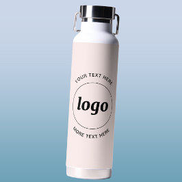 Botella De Agua Logotipo simple y Rubor comercial rosa
