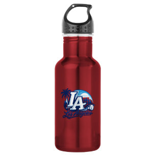 Botella De Agua Logotipo urbano azul y blanco de Los Ángeles LA