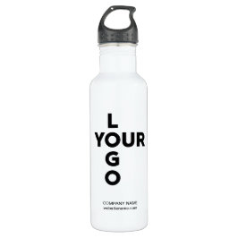 Botella De Agua Logotipo vertical y texto personalizado