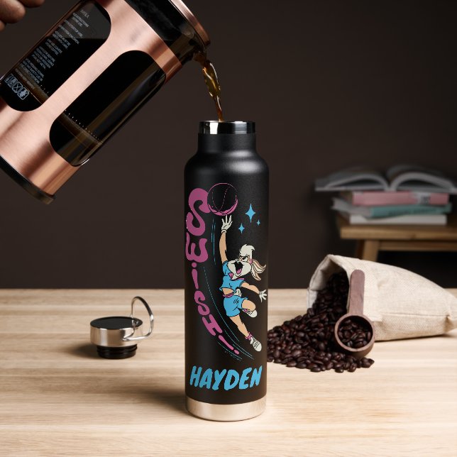 Botella De Agua Lola Buny "¡SUIZO!" Dunk de baloncesto (Café)