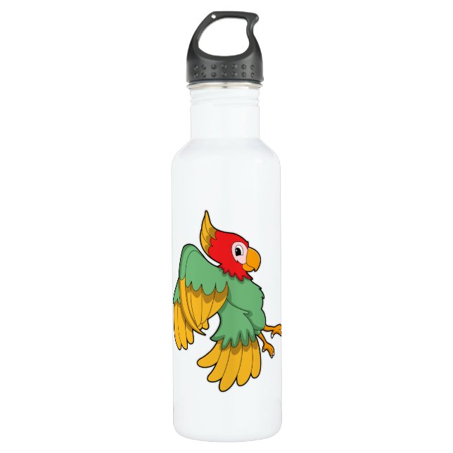 Botella De Agua Loro con cabeza roja (Anverso)