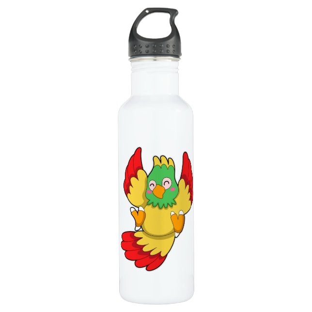 Botella De Agua Loro con cabeza verde (Anverso)