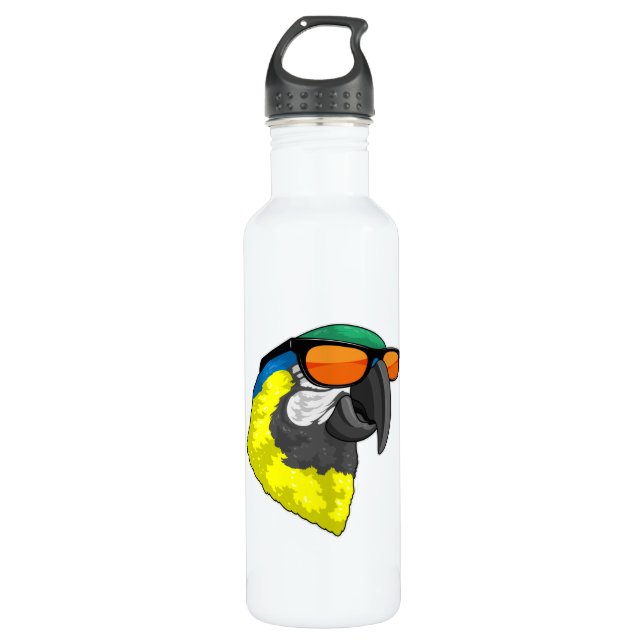 Botella De Agua Loro con gafas de sol (Anverso)